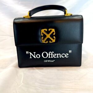 Authentic Authentic! Off-White Black Leather Flap Bag